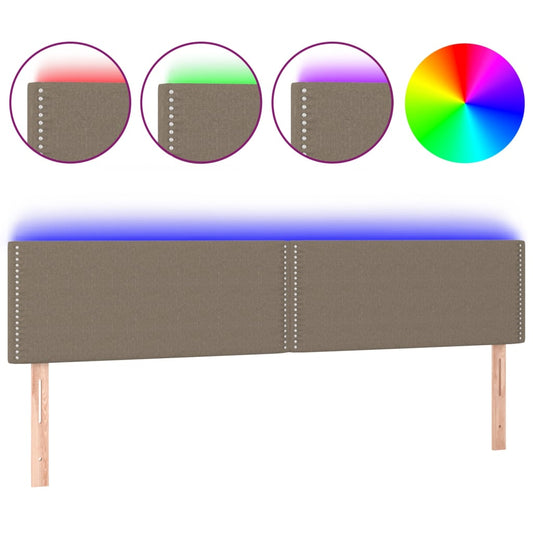 vidaXL Κεφαλάρι Κρεβατιού LED Taupe 180x5x78/88 εκ. Υφασμάτινο