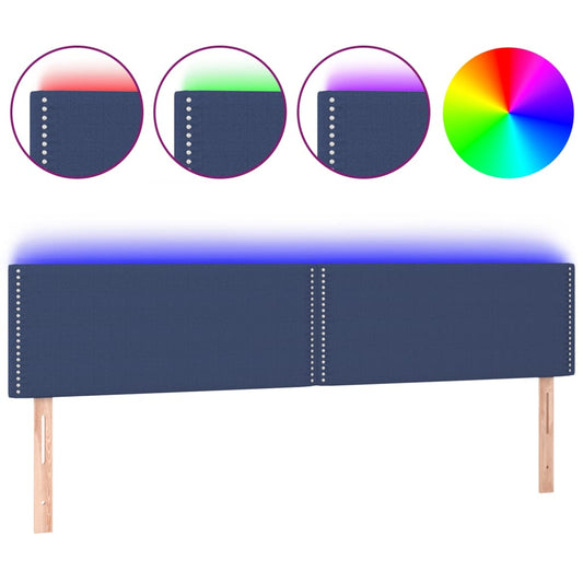 vidaXL Κεφαλάρι Κρεβατιού LED Μπλε 180x5x78/88 εκ. Υφασμάτινο