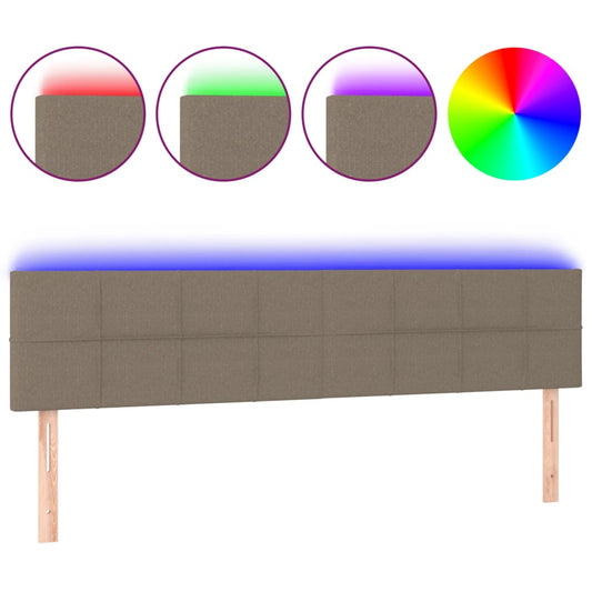 vidaXL Κεφαλάρι Κρεβατιού LED Taupe 180x5x78/88 εκ. Υφασμάτινο