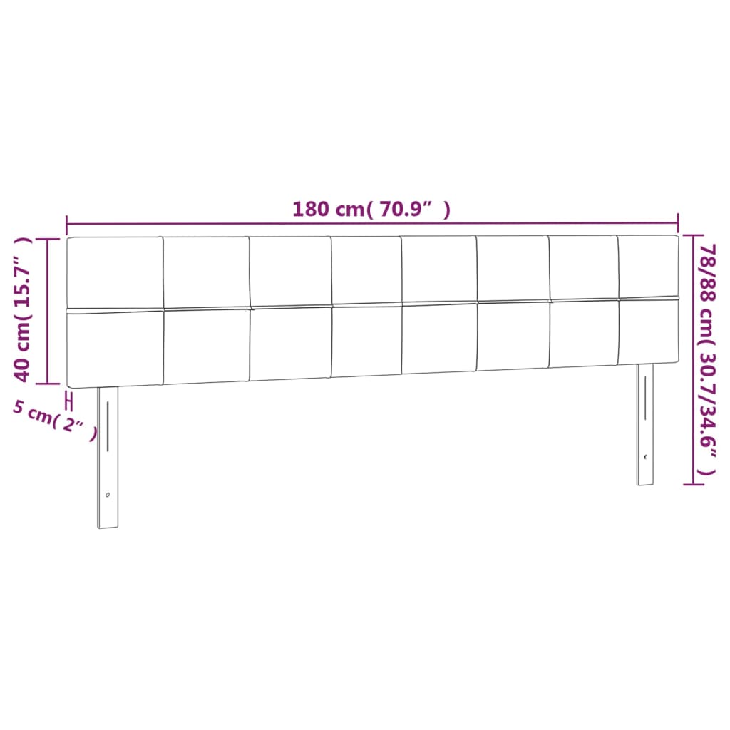 vidaXL Κεφαλάρι Κρεβατιού LED Taupe 180x5x78/88 εκ. Υφασμάτινο