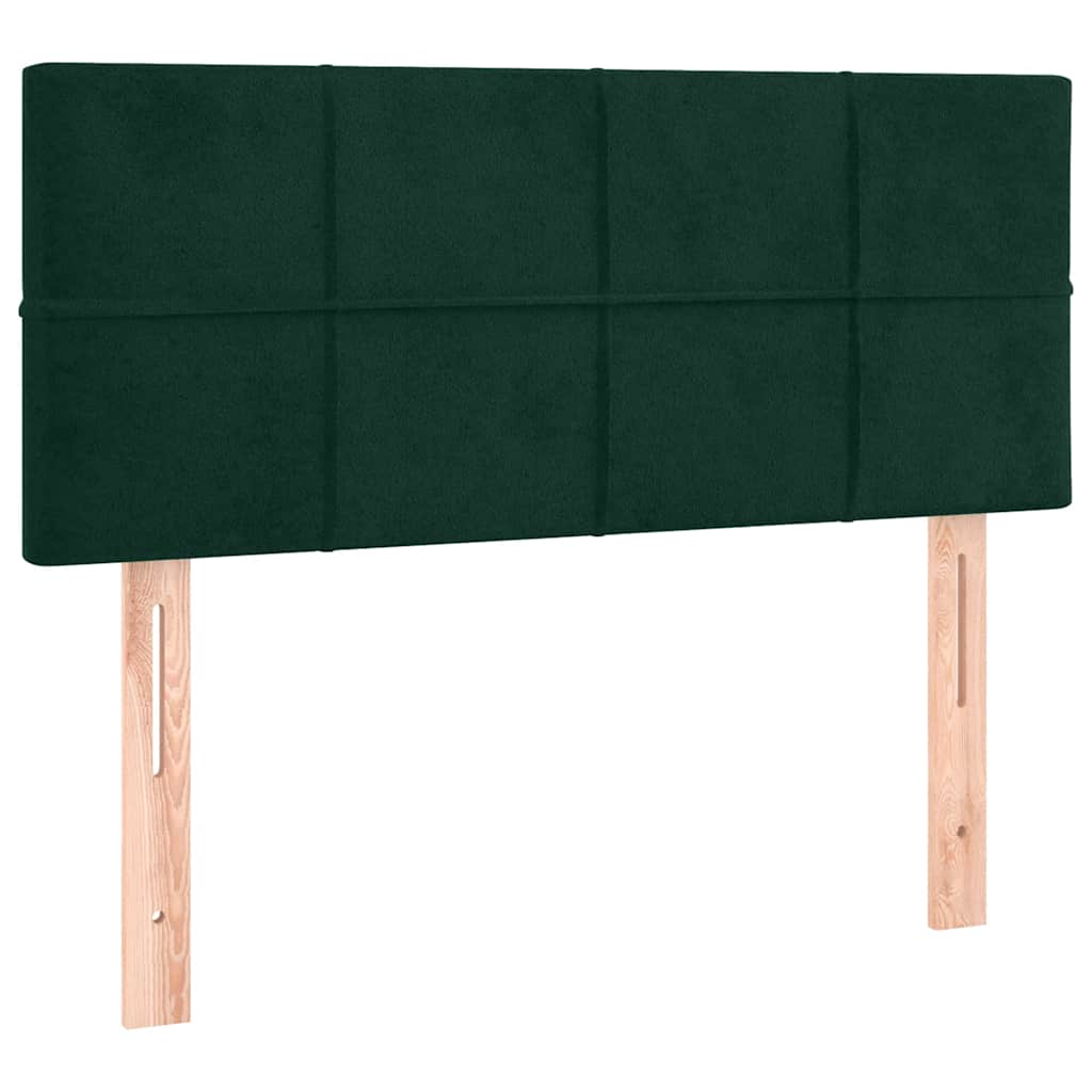 vidaXL Κεφαλάρι Κρεβατιού LED Σκούρο Πράσινο 80x5x78/88 εκ. Βελούδινο