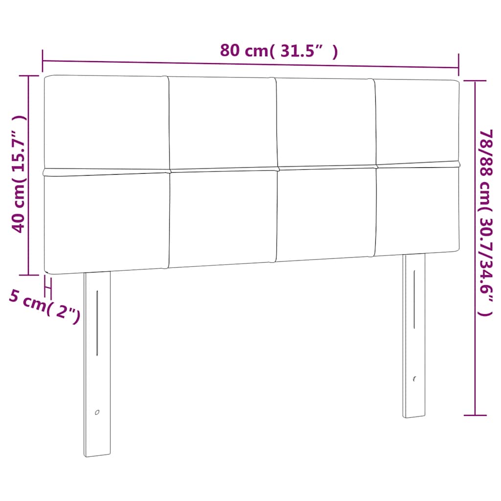 vidaXL Κεφαλάρι Κρεβατιού LED Σκούρο Μπλε 80x5x78/88 εκ. Βελούδινο