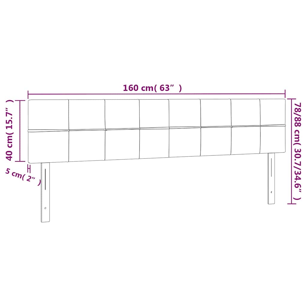 vidaXL Κεφαλάρι Κρεβατιού LED Σκούρο Πράσινο 160x5x78/88 εκ. Βελούδινο