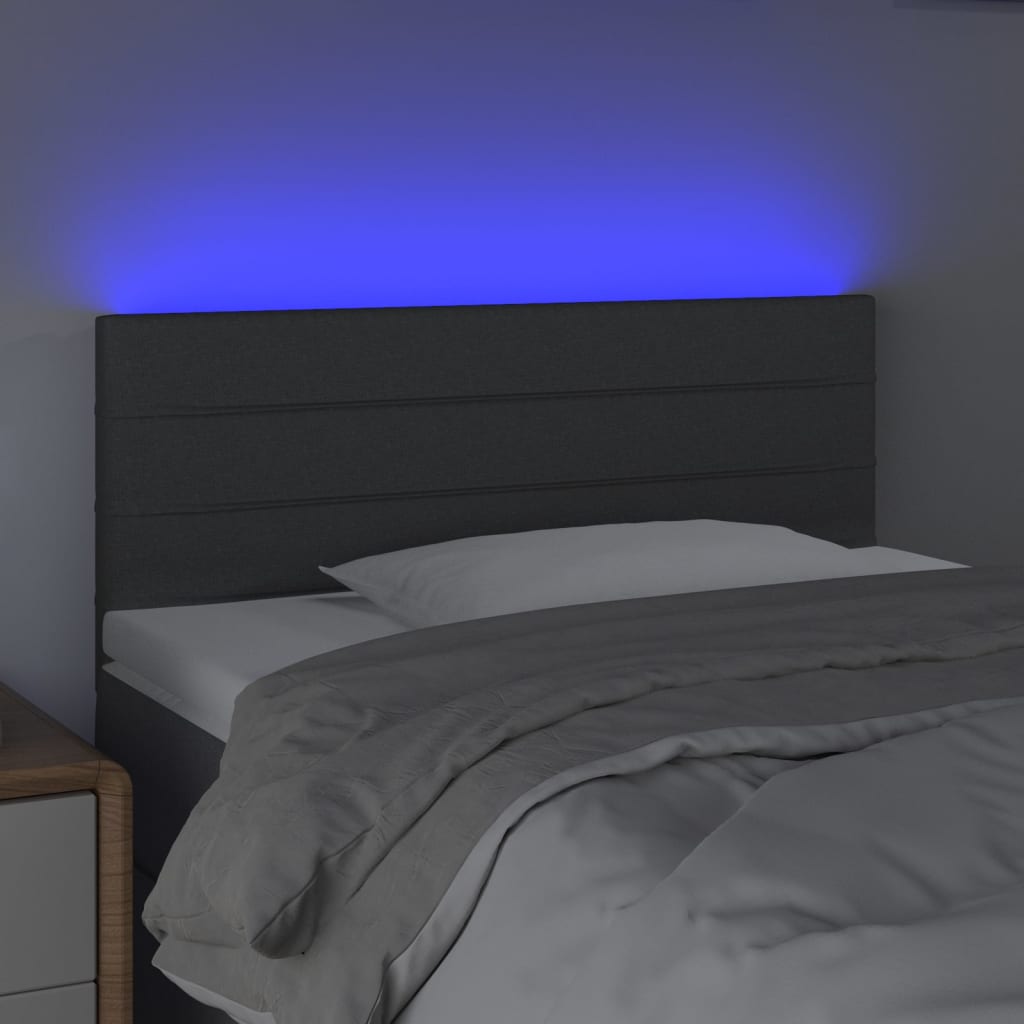 vidaXL Κεφαλάρι Κρεβατιού LED Σκούρο Γκρι 80x5x78/88 εκ. Υφασμάτινο