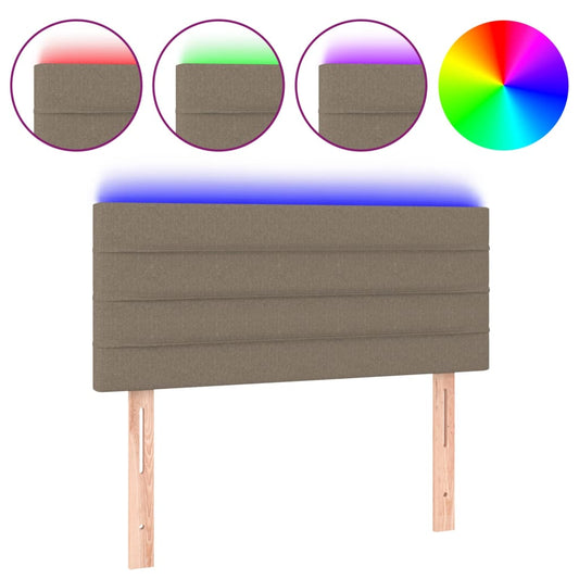 vidaXL Κεφαλάρι Κρεβατιού LED Taupe 80 x 5 x 78/88 εκ. Υφασμάτινο
