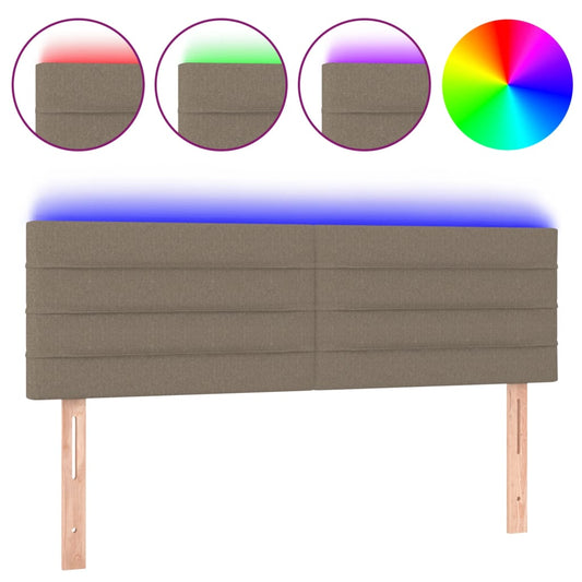 vidaXL Κεφαλάρι Κρεβατιού LED Taupe 144x5x78/88 εκ. Υφασμάτινο