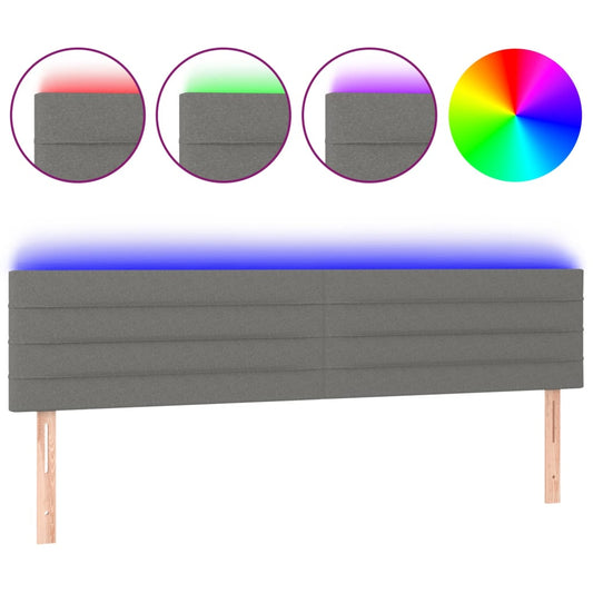 vidaXL Κεφαλάρι Κρεβατιού LED Σκούρο Γκρι 160x5x78/88 εκ. Υφασμάτινο