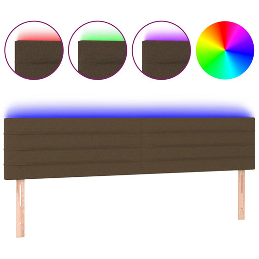 vidaXL Κεφαλάρι Κρεβατιού LED Σκούρο Καφέ 160x5x78/88 εκ. Υφασμάτινο