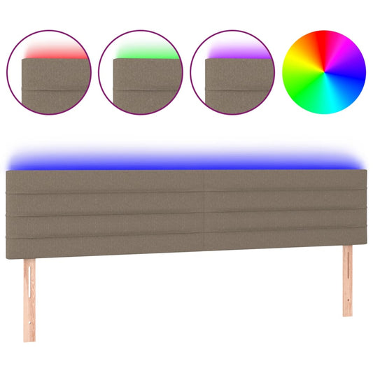 vidaXL Κεφαλάρι Κρεβατιού LED Taupe 180x5x78/88 εκ. Υφασμάτινο
