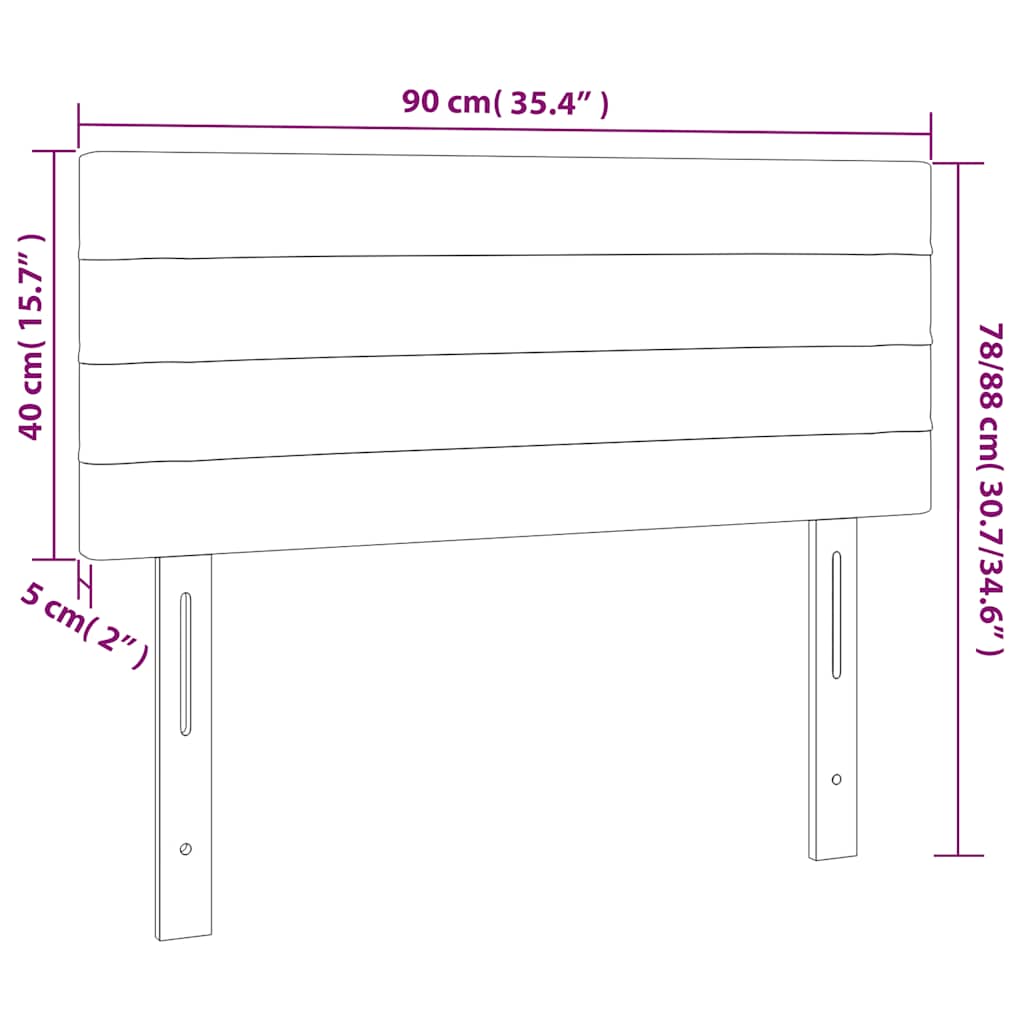 vidaXL Κεφαλάρι Κρεβατιού LED Σκούρο Πράσινο 90x5x78/88 εκ. Βελούδινο