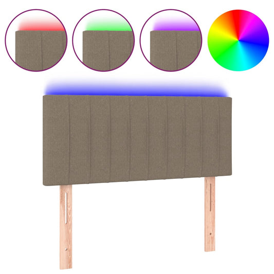 vidaXL Κεφαλάρι Κρεβατιού LED Taupe 100x5x78/88 εκ. Υφασμάτινο