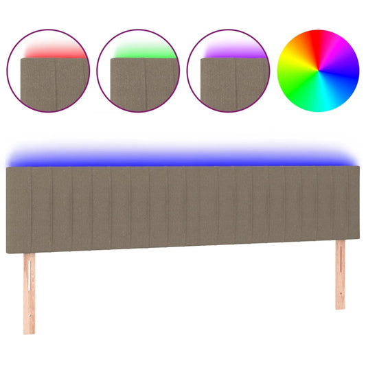 vidaXL Κεφαλάρι Κρεβατιού LED Taupe 180x5x78/88 εκ. Υφασμάτινο