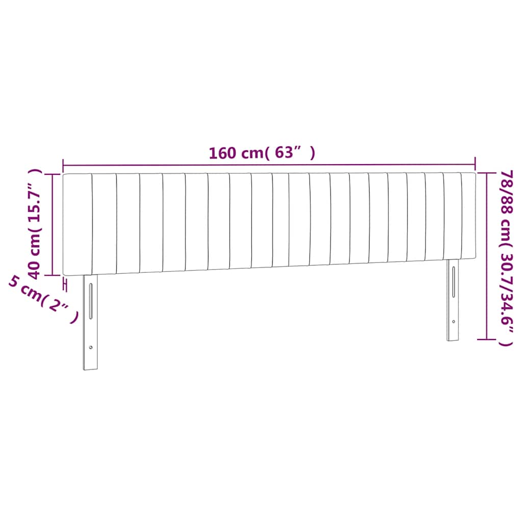 vidaXL Κεφαλάρι Κρεβατιού LED Σκούρο Πράσινο 160x5x78/88 εκ. Βελούδινο