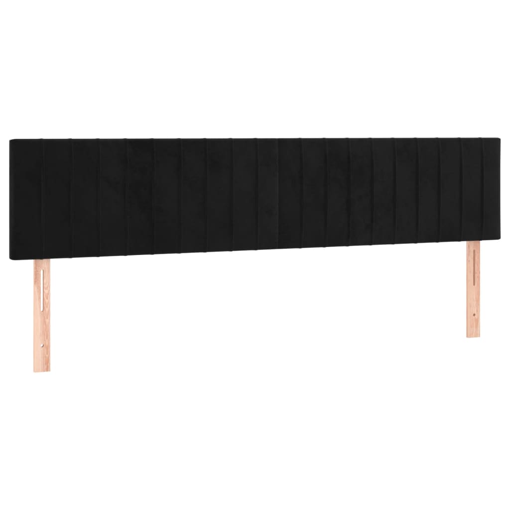 vidaXL Κεφαλάρι Κρεβατιού LED Μαύρο 180x5x78/88 εκ. Βελούδινο