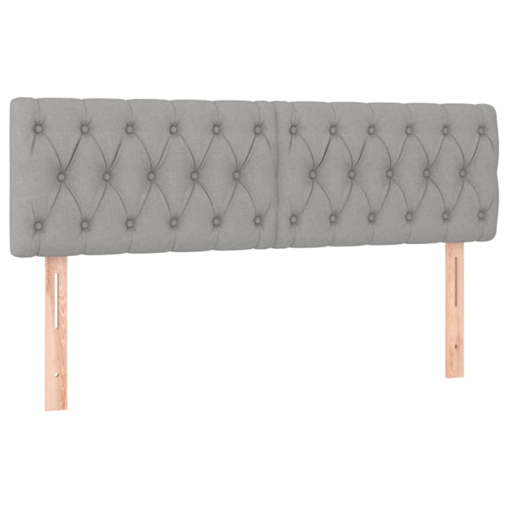 vidaXL Κεφαλάρι Κρεβατιού LED Ανοιχτό Γκρι 144x7x78/88 εκ. Υφασμάτινο