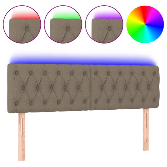 vidaXL Κεφαλάρι Κρεβατιού LED Taupe 160x7x78/88 εκ. Υφασμάτινο