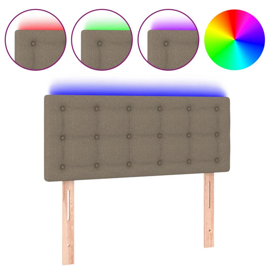 vidaXL Κεφαλάρι Κρεβατιού LED Taupe 100x5x78/88 εκ. Υφασμάτινο