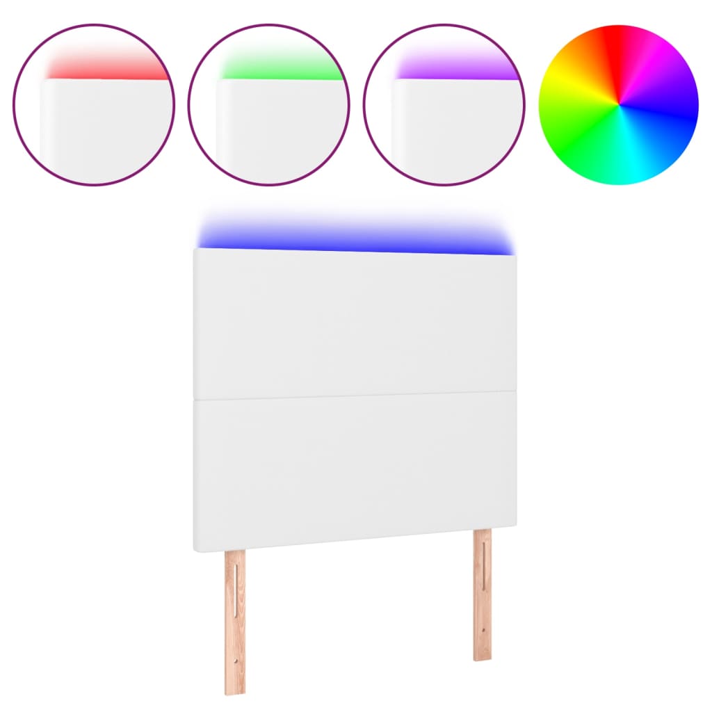 vidaXL Κεφαλάρι Κρεβατιού LED Λευκό 90x5x118/128 εκ