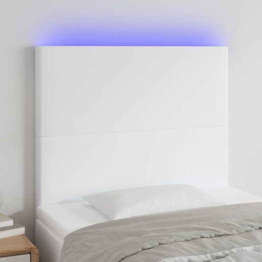 vidaXL Κεφαλάρι Κρεβατιού LED Λευκό 100x5x118/128 εκ