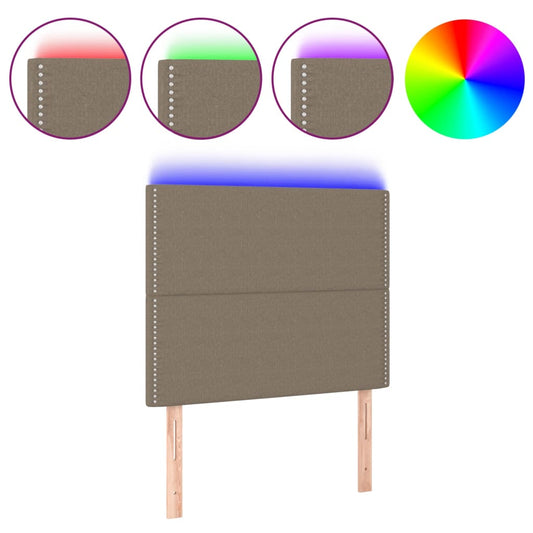 vidaXL Κεφαλάρι Κρεβατιού LED Taupe 90x5x118/128 εκ. Υφασμάτινο