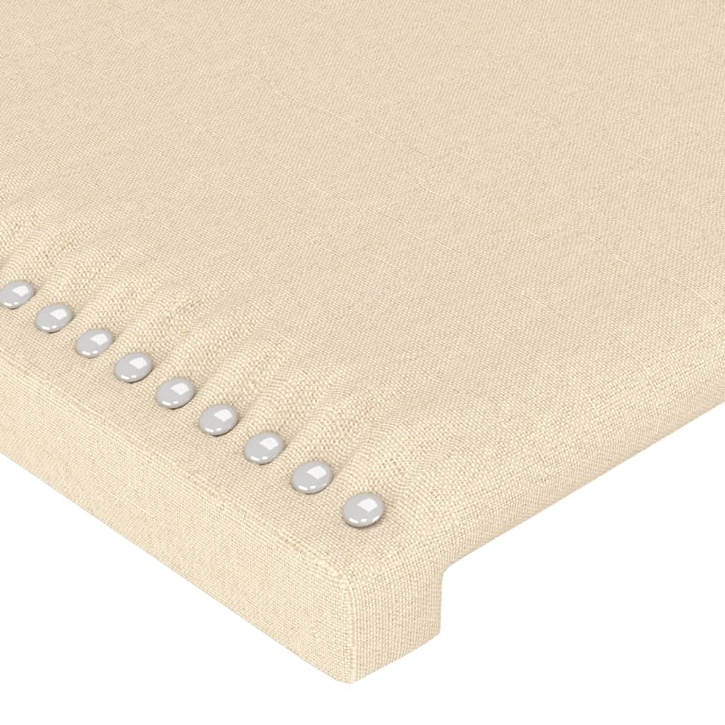 vidaXL Κεφαλάρι Κρεβατιού LED Κρεμ 180x5x118/128 εκ. Υφασμάτινο