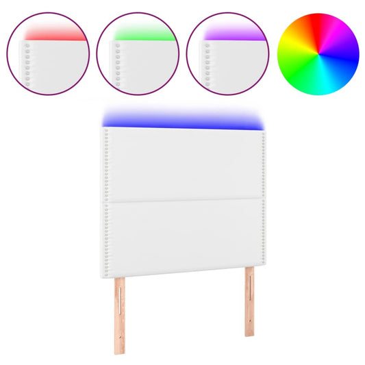 vidaXL Κεφαλάρι Κρεβατιού LED Λευκό 100x5x118/128 εκ