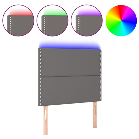 vidaXL Κεφαλάρι Κρεβατιού LED Γκρι 100x5x118/128 εκ