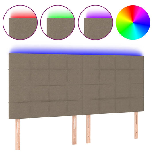 vidaXL Κεφαλάρι Κρεβατιού LED Taupe 180x5x118/128 εκ. Υφασμάτινο