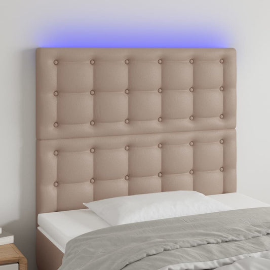 vidaXL Κεφαλάρι Κρεβατιού LED Καπουτσίνο 100x5x118/128 εκ