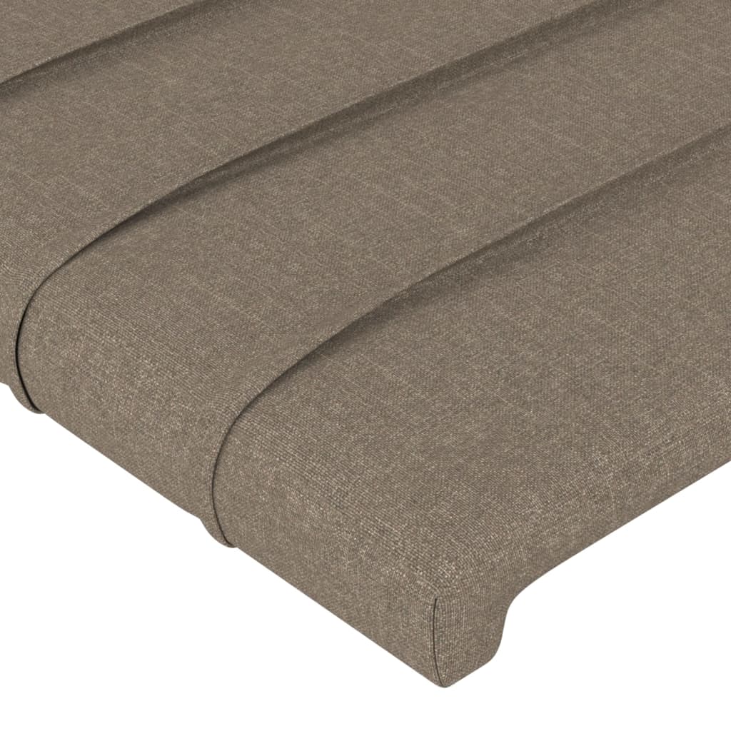 vidaXL Κεφαλάρι Κρεβατιού LED Taupe 144x5x118/128 εκ. Υφασμάτινο