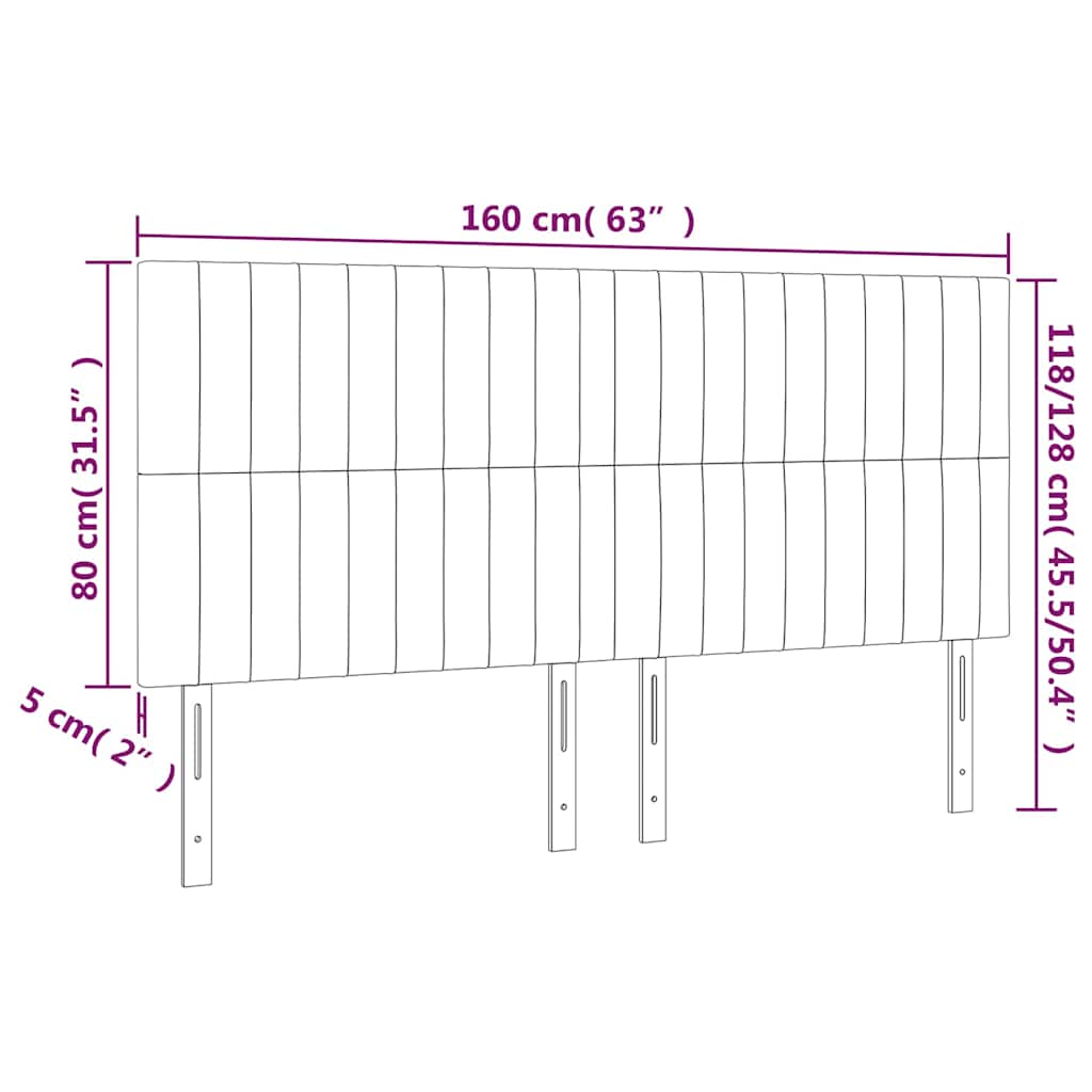 vidaXL Κεφαλάρι Κρεβατιού LED Σκούρο Πράσινο 160x5x118/128 εκ.