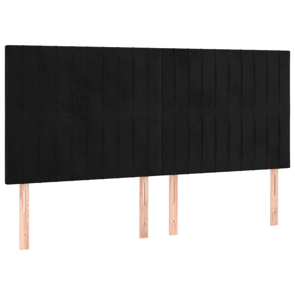 vidaXL Κεφαλάρι Κρεβατιού LED Μαύρο 180x5x118/128 εκ. Βελούδινο