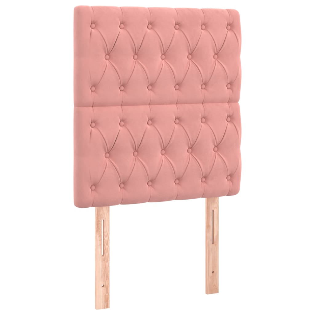 vidaXL Κεφαλάρι Κρεβατιού LED Ροζ 80x7x118/128 εκ. Βελούδινο