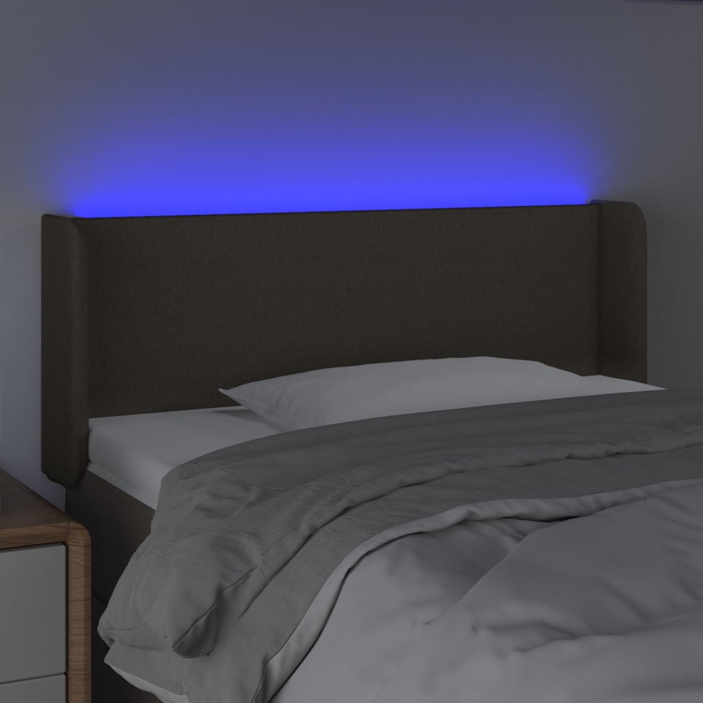 vidaXL Κεφαλάρι Κρεβατιού LED Taupe 93x16x78/88 εκ. Υφασμάτινο