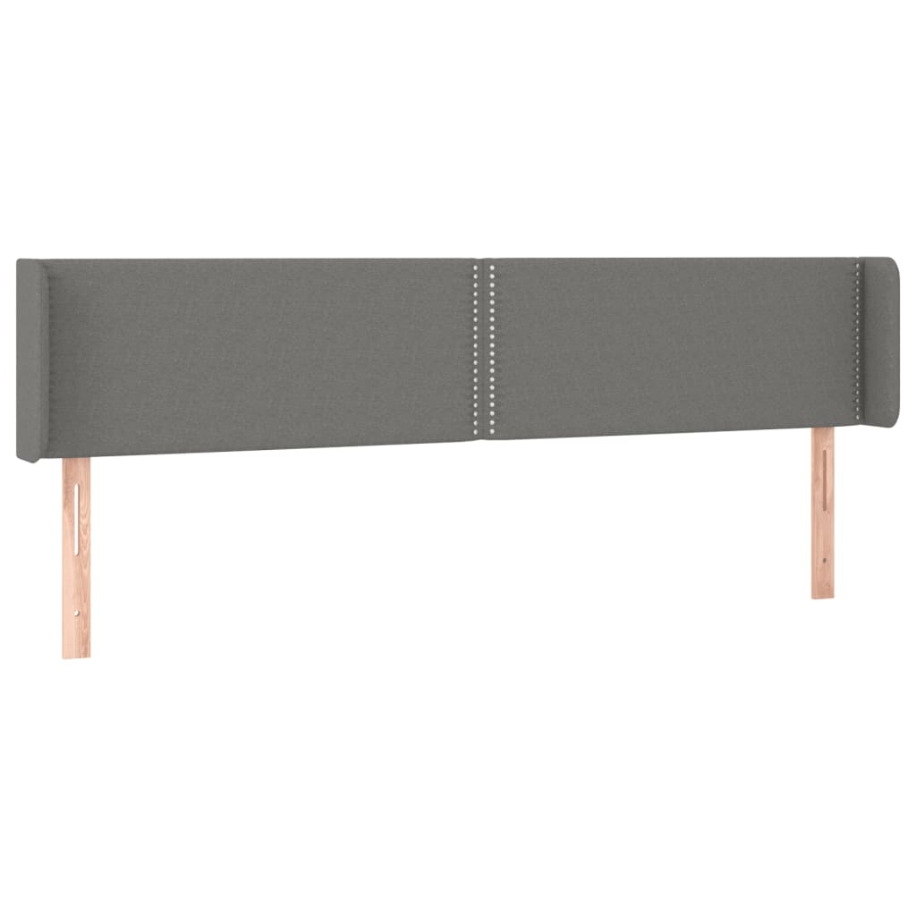 vidaXL Κεφαλάρι Κρεβατιού LED Σκούρο Γκρι 183x16x78/88 εκ. Υφασμάτινο