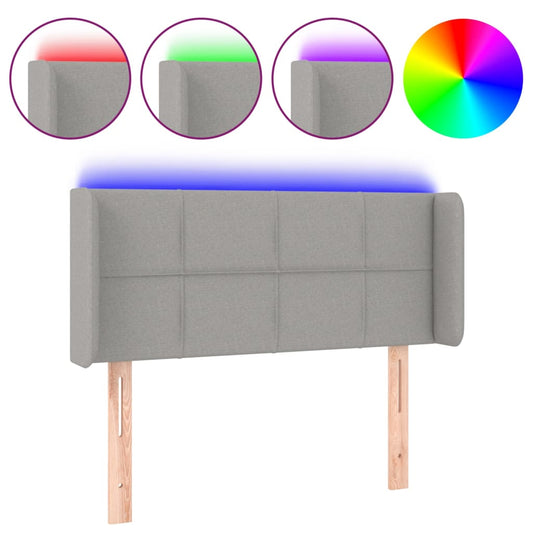 vidaXL Κεφαλάρι Κρεβατιού LED Ανοιχτό Γκρι 83x16x78/88 εκ. Υφασμάτινο