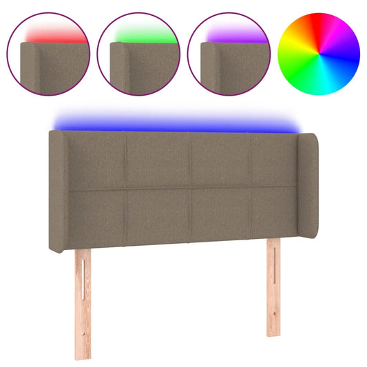 vidaXL Κεφαλάρι Κρεβατιού LED Taupe 83x16x78/88 εκ. Υφασμάτινο