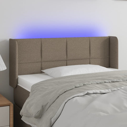 vidaXL Κεφαλάρι Κρεβατιού LED Taupe 93x16x78/88 εκ. Υφασμάτινο