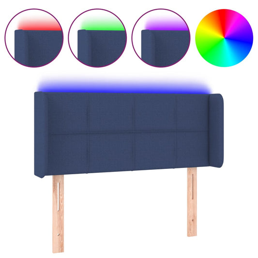 vidaXL Κεφαλάρι Κρεβατιού LED Μπλε 93x16x78/88 εκ. Υφασμάτινο