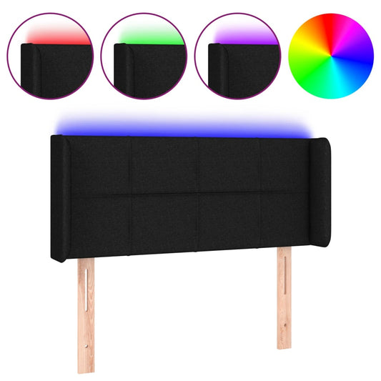 vidaXL Κεφαλάρι Κρεβατιού LED Μαύρο 103x16x78/88 εκ. Υφασμάτινο