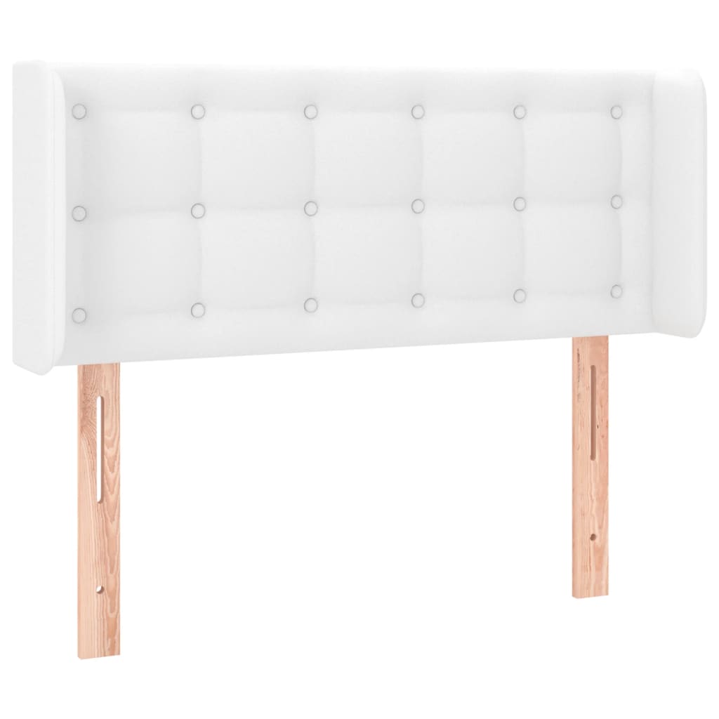 vidaXL Κεφαλάρι Κρεβατιού LED Λευκό 83x16x78/88εκ. από Συνθετικό Δέρμα
