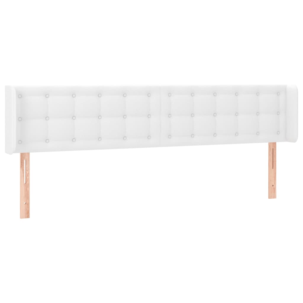 vidaXL Κεφαλάρι Κρεβατιού LED Λευκό 183x16x78/88 εκ. Συνθετ. Δέρμα