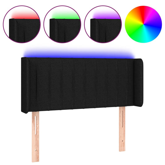 vidaXL Κεφαλάρι Κρεβατιού LED Μαύρο 83x16x78/88 εκ. Υφασμάτινο