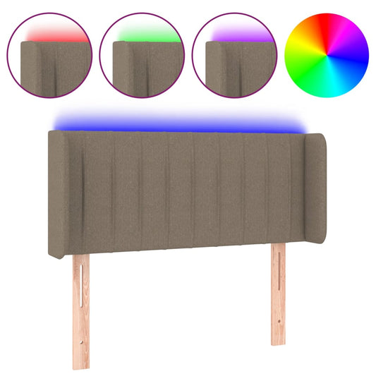 vidaXL Κεφαλάρι Κρεβατιού LED Taupe 103x16x78/88 εκ. Υφασμάτινο