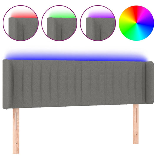 vidaXL Κεφαλάρι Κρεβατιού LED Σκούρο Γκρι 147x16x78/88 εκ. Υφασμάτινο