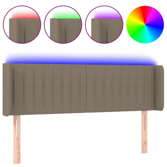 vidaXL Κεφαλάρι Κρεβατιού LED Taupe 147x16x78/88 εκ. Υφασμάτινο