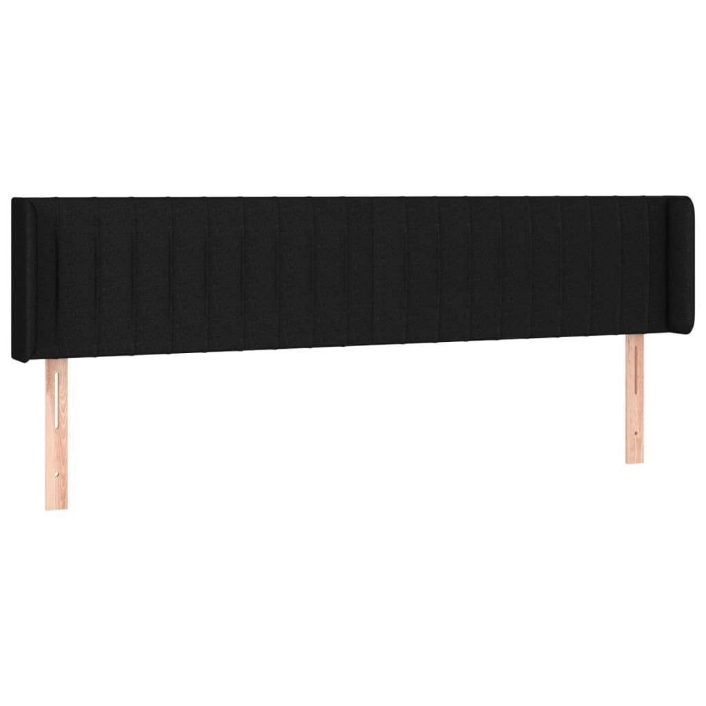 vidaXL Κεφαλάρι Κρεβατιού LED Μαύρο 163x16x78/88 εκ. Υφασμάτινο