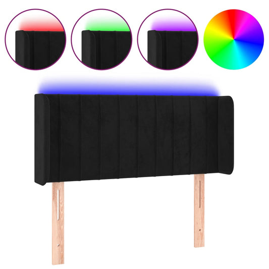 vidaXL Κεφαλάρι Κρεβατιού LED Μαύρο 103x16x78/88 εκ. Βελούδινο
