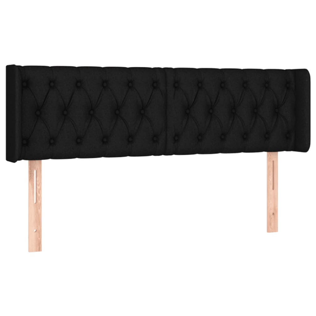 vidaXL Κεφαλάρι Κρεβατιού LED Μαύρο 147x16x78/88 εκ. Υφασμάτινο