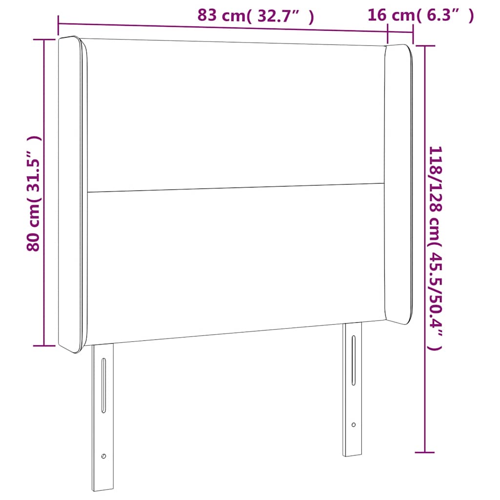vidaXL Κεφαλάρι Κρεβατιού LED Σκούρο Πράσινο 83x16x118/128 εκ